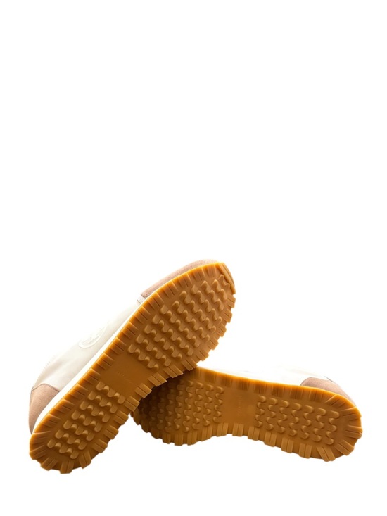 TORY BURCH - IVORY TAUPE SUEDE NYLON ANNIE RUNNER SNEAKERS - Picture 7 of 10